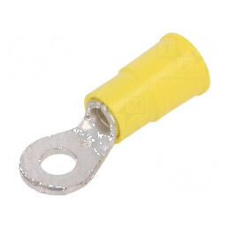 Vârf inelar M4 cu diametru de 4,32mm, crimpat pe cablu, izolat și cositorit | Electronic-mag.ro | Componente Electronice