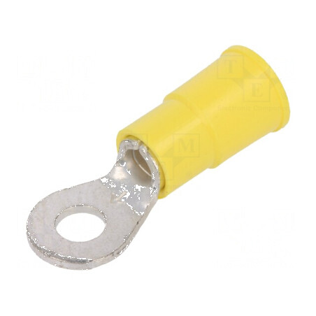 Vârf inelar M4 cu diametru de 4,32mm, crimpat pe cablu, izolat și cositorit | Electronic-mag.ro | Componente Electronice