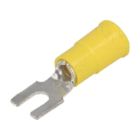 Furcă M3,5 Ø 3,66mm Crimată pe Cablu Izolată Galbenă - Vârf pentru Conexiuni Electrice | Electronic-mag.ro | Componente Electronice