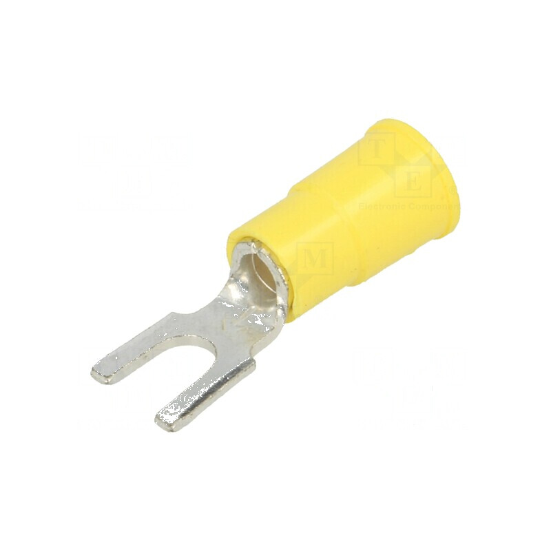 Furcă M4 Ø 4,32mm crimpat pe cablu izolată galbenă - Vârf de conexiune electrică profesională | Electronic-mag.ro | Componente Electronice Furcă M4 Ø 4,32mm crimpat pe cablu izolată galbenă - Vârf de conexiune electrică profesională | Electronic-mag.ro | Componente Electronice