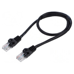 Cabluri Patch U/UTP 5e Litat CCA PVC Negru 0,5m 26AWG Fire: 8 | Electronic-mag.ro | Componente Electronice