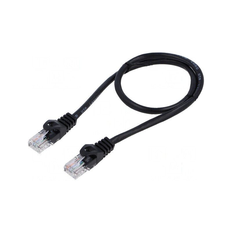Cabluri Patch U/UTP 5e Litat CCA PVC Negru 0,5m 26AWG Fire: 8 | Electronic-mag.ro | Componente Electronice