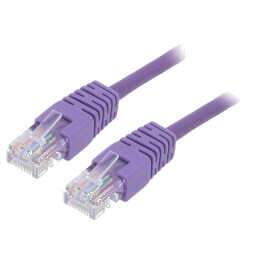 Cablul de patch U/UTP Cat5e litat CCA PVC violet - 0,25m - 26AWG | Electronic-mag.ro | Componente Electronice