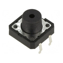 Microîntrerupător TACT SPST-NO 0,05A/12VDC THT - Pozitie 2, Fara Componente Integrate | Electronic-mag.ro | Componente Electronice