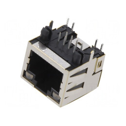 Conector RJ45 Soclu Ecranat PIN 8 cu Diodă LED THT - Componentă de Rețea Profesională | Electronic-mag.ro | Componente Electronice