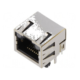 Conector RJ45 Soclu Ecranat PIN 8 cu Diodă LED THT - Componentă Electrică Profesională | Electronic-mag.ro | Componente Electronice