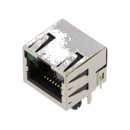 Conector RJ45 Soclu Ecranat cu 8 PIN-uri și Diodă LED THT | Electronic-mag.ro | Componente Electronice