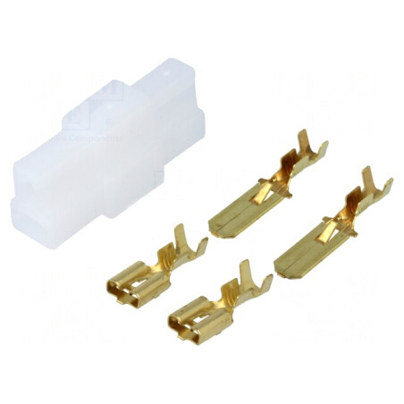 Terminal plat mamă/tată crimpat pe cablu izolat 2,5mm² - Conector electric profesional | Electronic-mag.ro | Componente Electronice