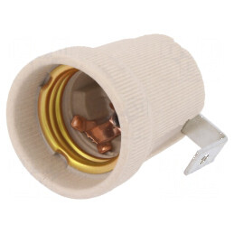 Dulie ceramică albă pentru bec E27, Ø 40mm, L 45mm | Electronic-mag.ro | Componente Electronice