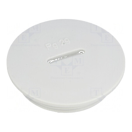 Capac de Protecție PG29 IP54 din Polistiren Gri Deschis, 8mm - Soluție Durabilă pentru Protecția Echipamentelor Electrice | Electronic-mag.ro | Componente Electronice