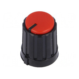 Buton Rotativ Miniatural cu Indicator Plastic Ø6mm Roșu - Control Precis pentru Dispozitive Electronice | Electronic-mag.ro | Componente Electronice