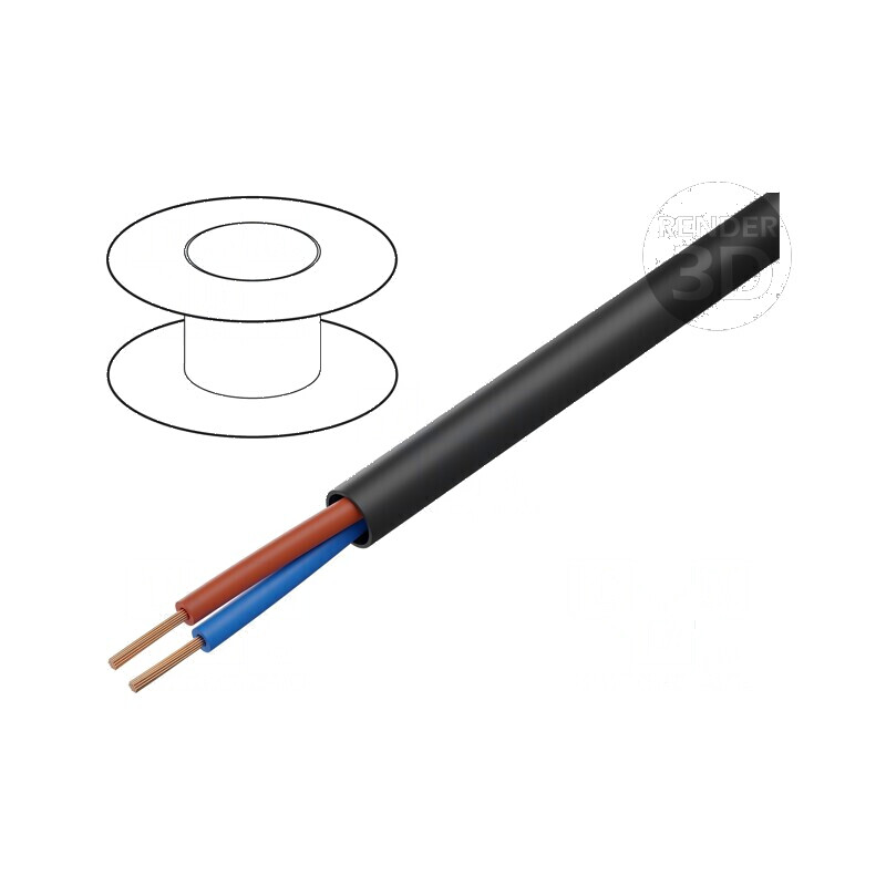 Cablu electric H03VV-F, OMY 2x0,5mm² rotund litat cu cupru, PVC negru, 300V | Electronic-mag.ro | Componente Electronice Cablu electric H03VV-F, OMY 2x0,5mm² rotund litat cu cupru, PVC negru, 300V | Electronic-mag.ro | Componente Electronice