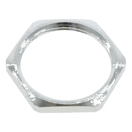 Piuliță M32 din alamă nichelată, grosime 4mm, cheie 36mm, filet metric | Electronic-mag.ro | Componente Electronice