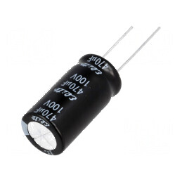 Condensator electrolitic THT 470µF 100VDC Ø16x31.5mm ±20% - Componentă electronică de calitate superioară | Electronic-mag.ro | Componente Electronice