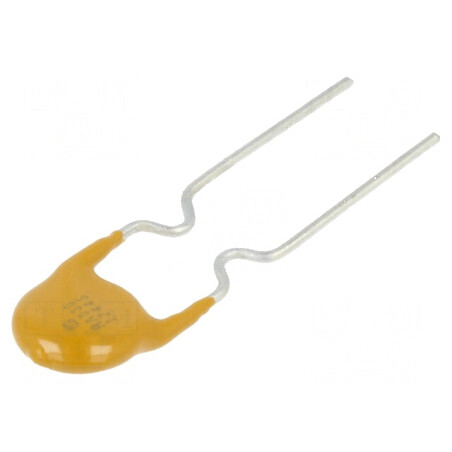 Siguranţă polimerică PTC 300mA 60VDC, THT, dimensiuni 7,4x3,1x13,4mm, CuFe | Electronic-mag.ro | Componente Electronice