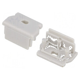 Obturator pentru profil LED gri, 2 bucăți, din ABS, cu orificiu UNI12 | Electronic-mag.ro | Componente Electronice