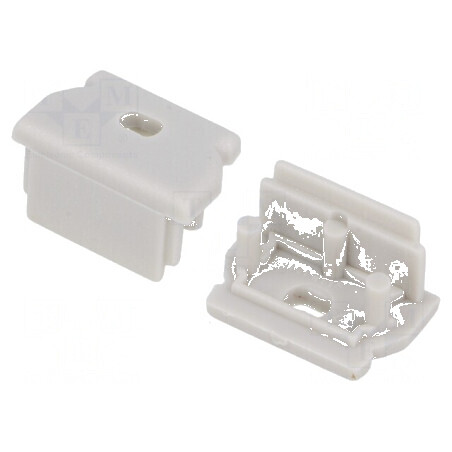 Obturator pentru profil LED gri, 2 bucăți, din ABS, cu orificiu UNI12 | Electronic-mag.ro | Componente Electronice