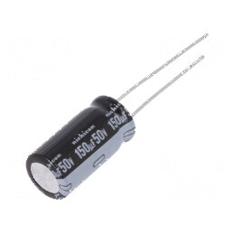 Condensator Electrolitic THT 150uF 50VDC Ø10x20mm cu Raster de 5mm - Componentă Electronică de Calitate | Electronic-mag.ro | Componente Electronice