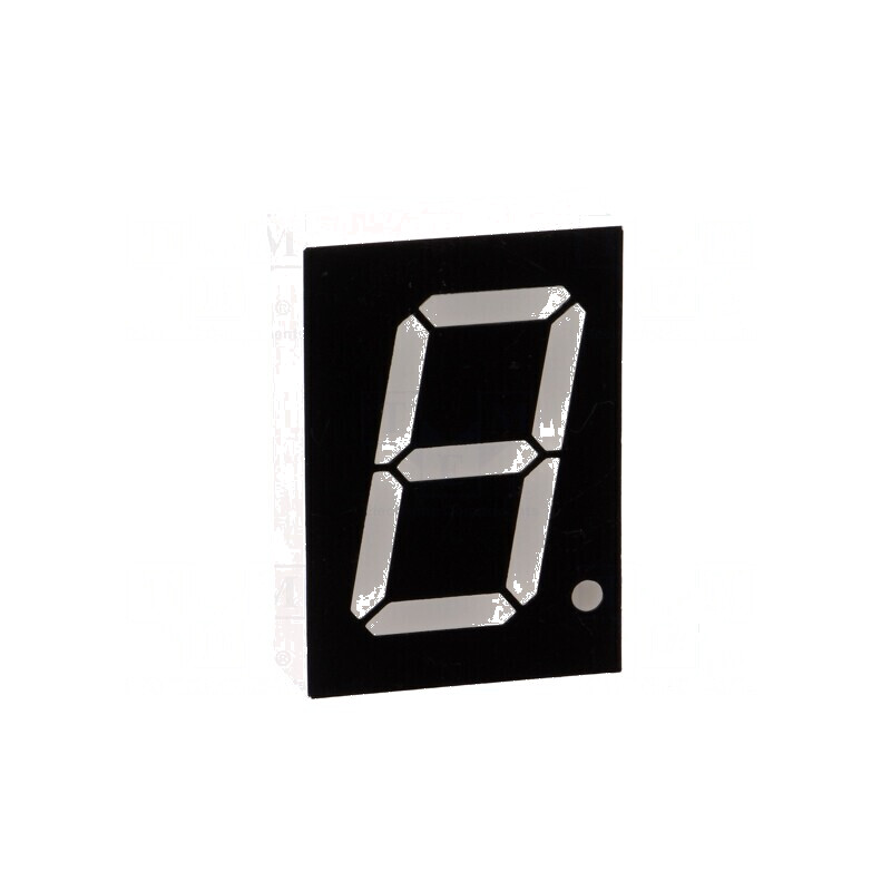 Afișaj LED cu 7 segmente, 25,4mm, 1 număr caracter, roșie, 15mcd | Electronic-mag.ro | Componente Electronice