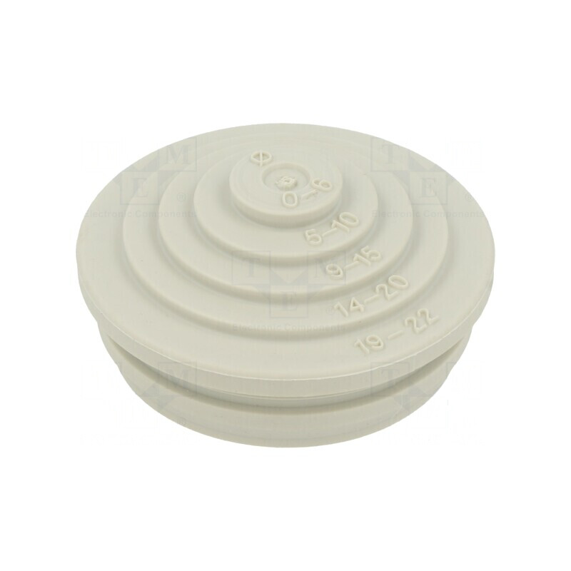 Manșon elastomer termoplastic TPE gri deschis pentru cabluri cu diametrul de 0-22mm | Electronic-mag.ro | Componente Electronice
