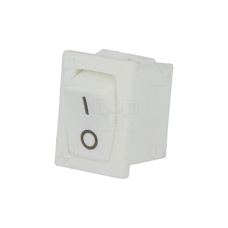 Comutator ROCKER SPST ON-OFF 3A/250VAC Alb - Corp Alb, Rezistență 35mΩ, Poz: 2 | Electronic-mag.ro | Componente Electronice