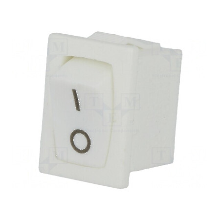 Comutator ROCKER SPST ON-OFF 3A/250VAC Alb - Corp Alb, Rezistență 35mΩ, Poz: 2 | Electronic-mag.ro | Componente Electronice