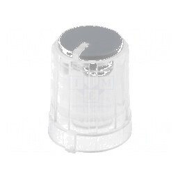 Buton rotativ miniatural cu indicator plastic Øax 6mm, gri - Componente electronice pentru panouri de control | Electronic-mag.ro | Componente Electronice