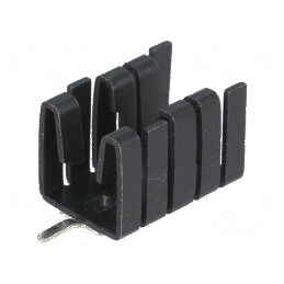 Radiator presat TO220 negru - Dimensiuni 19mm x 12,8mm x 12,7mm | Electronic-mag.ro | Componente Electronice