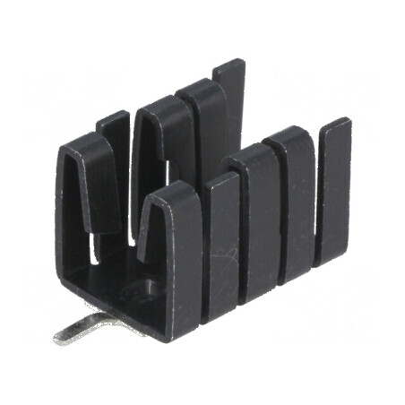 Radiator presat TO220 negru - Dimensiuni 19mm x 12,8mm x 12,7mm | Electronic-mag.ro | Componente Electronice