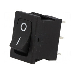 Rocker Switch SPDT 2 Position ON-ON 3A/250VAC Black, 35mΩ, -30 to 80°C | Electronic-mag.ro | Componente Electronice