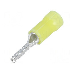Vârf tip ac Ø 2,6mm pentru cablu izolată galbenă, crimpat, 3÷6mm² | Electronic-mag.ro | Componente Electronice