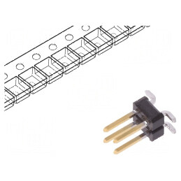 Conector BERGSTIK cu 4 pini verticali pentru şiruri de pini, tată | Electronic-mag.ro | Componente Electronice