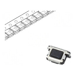 Microîntrerupător TACT SPST Poz: 2, 0,015A/15VDC, SMT - Fără 3,5N | Electronic-mag.ro | Componente Electronice