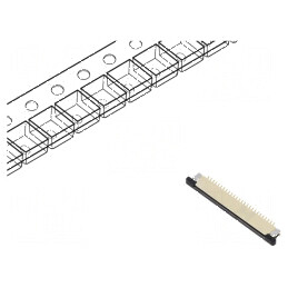 Conector FFC/FPC 26 PIN F52R cu Contacte Inferioare ZIF SMT 50V | Electronic-mag.ro | Componente Electronice