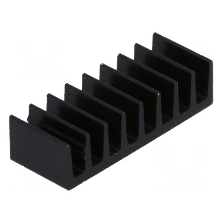 Radiator din aluminiu extrudat negru, dimensiuni L: 7mm, W: 19mm, H: 4,8mm, capacitate 47K/W | Electronic-mag.ro | Componente Electronice