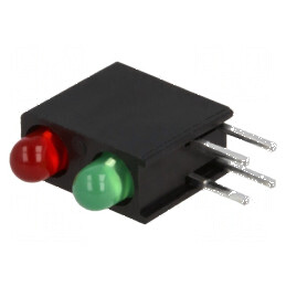 LED 3mm în Carcasă - Diodă Roșie/Verde 2mA 40° - Modul de Iluminare | Electronic-mag.ro | Componente Electronice