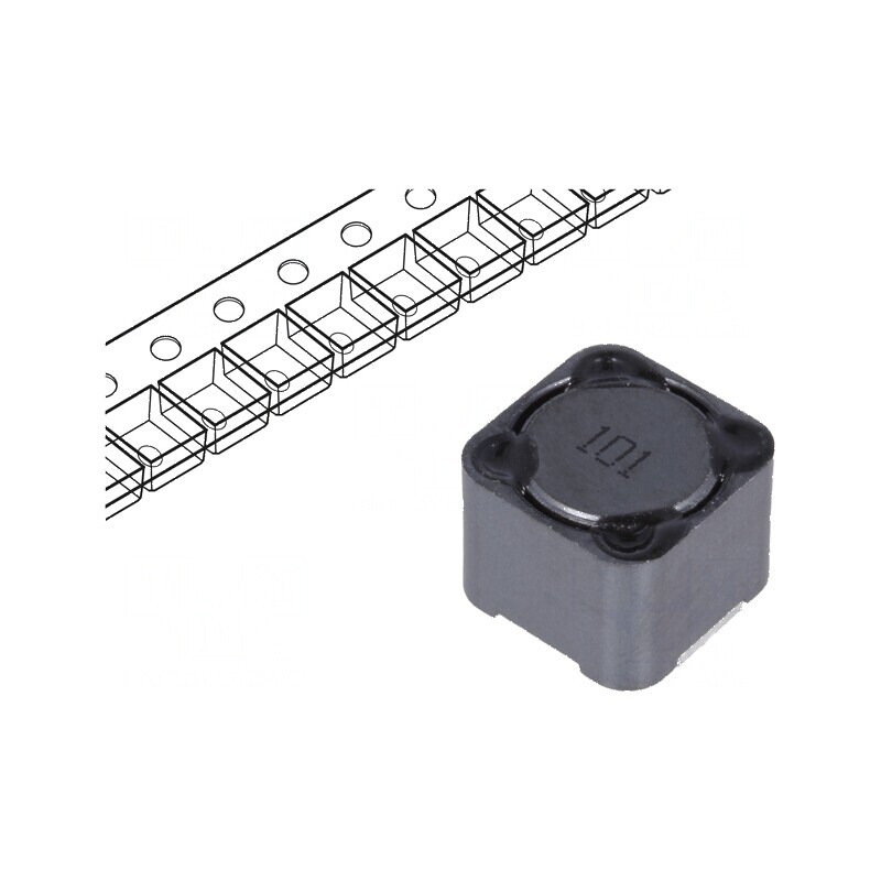 Inductor SMD 100uH 2.2A 140mΩ ±20% Dimensiuni 12x12x10mm Temperatură de Funcționare -40÷125°C | Electronic-mag.ro | Componente Electronice