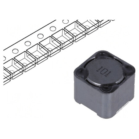 Inductor SMD 100uH 2.2A 140mΩ ±20% Dimensiuni 12x12x10mm Temperatură de Funcționare -40÷125°C | Electronic-mag.ro | Componente Electronice