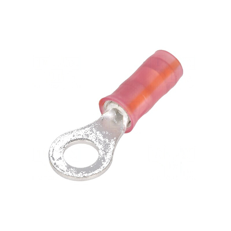 Vârf inelar M4 Ø 4,34mm 0,5mm2 crimpat pe cablu, izolat PIDG - conector electric profesional | Electronic-mag.ro | Componente Electronice