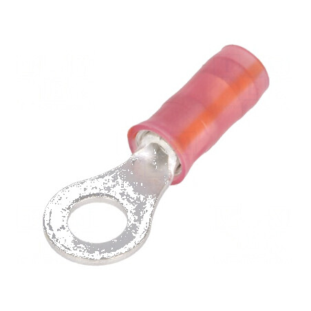 Vârf inelar M4 Ø 4,34mm 0,5mm2 crimpat pe cablu, izolat PIDG - conector electric profesional | Electronic-mag.ro | Componente Electronice