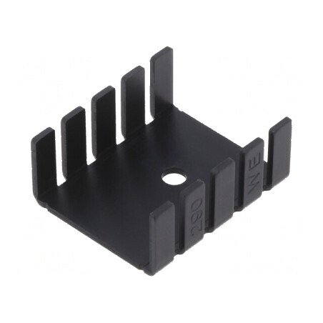 Radiator extrudat U TO202, TO218, TO220, Negru, Dimensiuni: L 30mm, W 25,4mm | Electronic-mag.ro | Componente Electronice