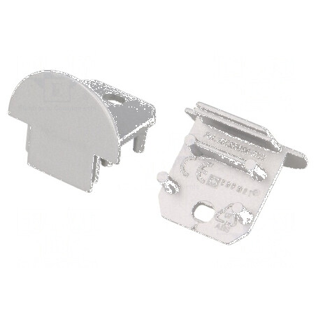Obturator LED pentru profile argintii, set 2 bucăți, fabricat din ABS cu orificiu | Electronic-mag.ro | Componente Electronice