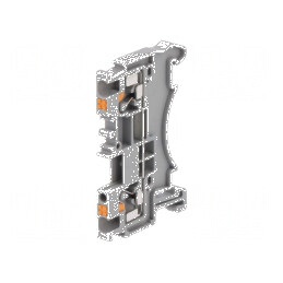 Termoconector de îmbinare pentru șine, 0,2÷1,5mm², 1 pistă, 2 borne, gri, DS TS35 | Electronic-mag.ro | Componente Electronice