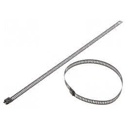 Colier de strângere din oțel inoxidabil AISI 304, Dimensiuni L: 250mm, W: 7mm | Electronic-mag.ro | Componente Electronice