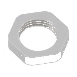 Piuliță NPT 3/8 din poliamidă gri deschis cu flanșă - temperaturi de operare -20÷100°C | Electronic-mag.ro | Componente Electronice