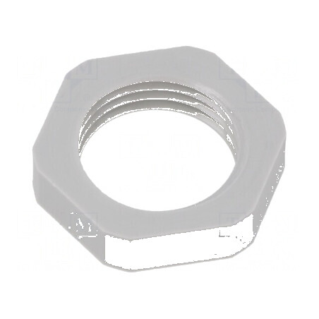 Piuliță NPT 3/8 din poliamidă gri deschis cu flanșă - temperaturi de operare -20÷100°C | Electronic-mag.ro | Componente Electronice