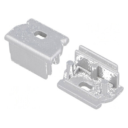 Obturator LED Profil Argintiu 2 Bucăți ABS cu Orificiu UNI12 | Electronic-mag.ro | Componente Electronice