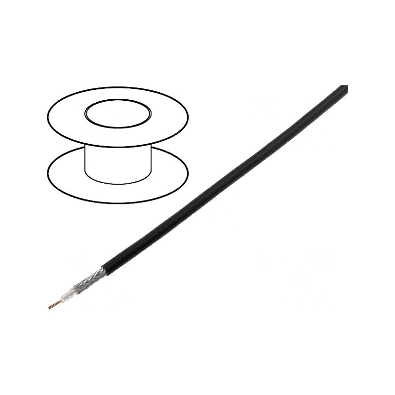 Cablu Coaxial RG174 PVC Negru 250m, Diametru 2,7mm | Electronic-mag.ro | Componente Electronice