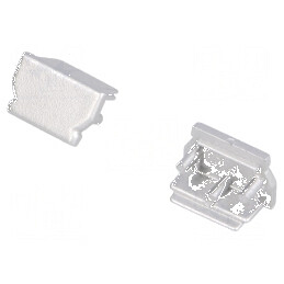 Obturator pentru profil LED argintie, set de 2 bucăți, din ABS, model UNI12 | Electronic-mag.ro | Componente Electronice