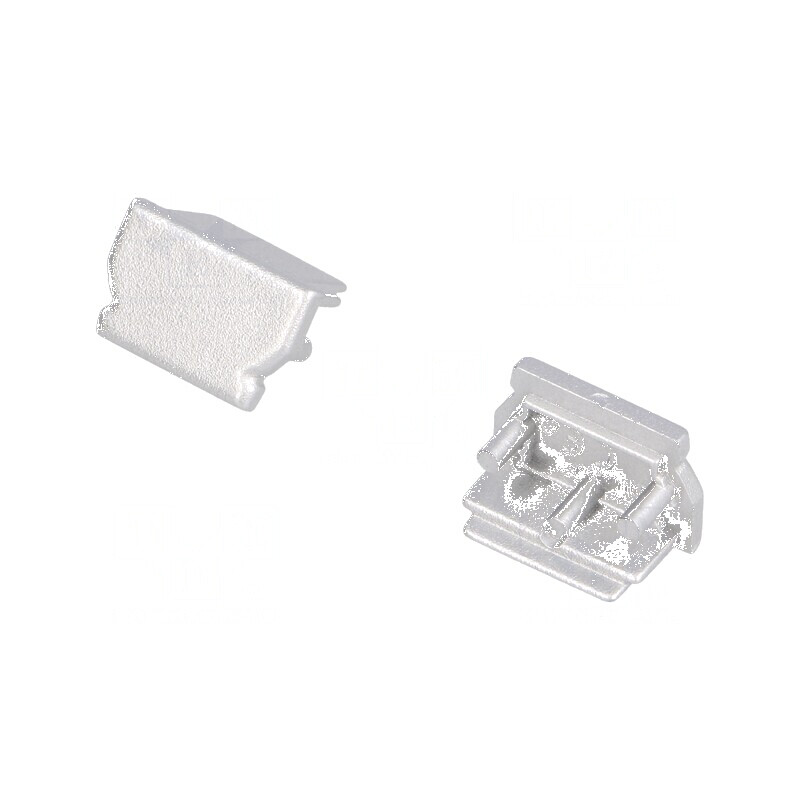 Obturator pentru profil LED argintie, set de 2 bucăți, din ABS, model UNI12 | Electronic-mag.ro | Componente Electronice